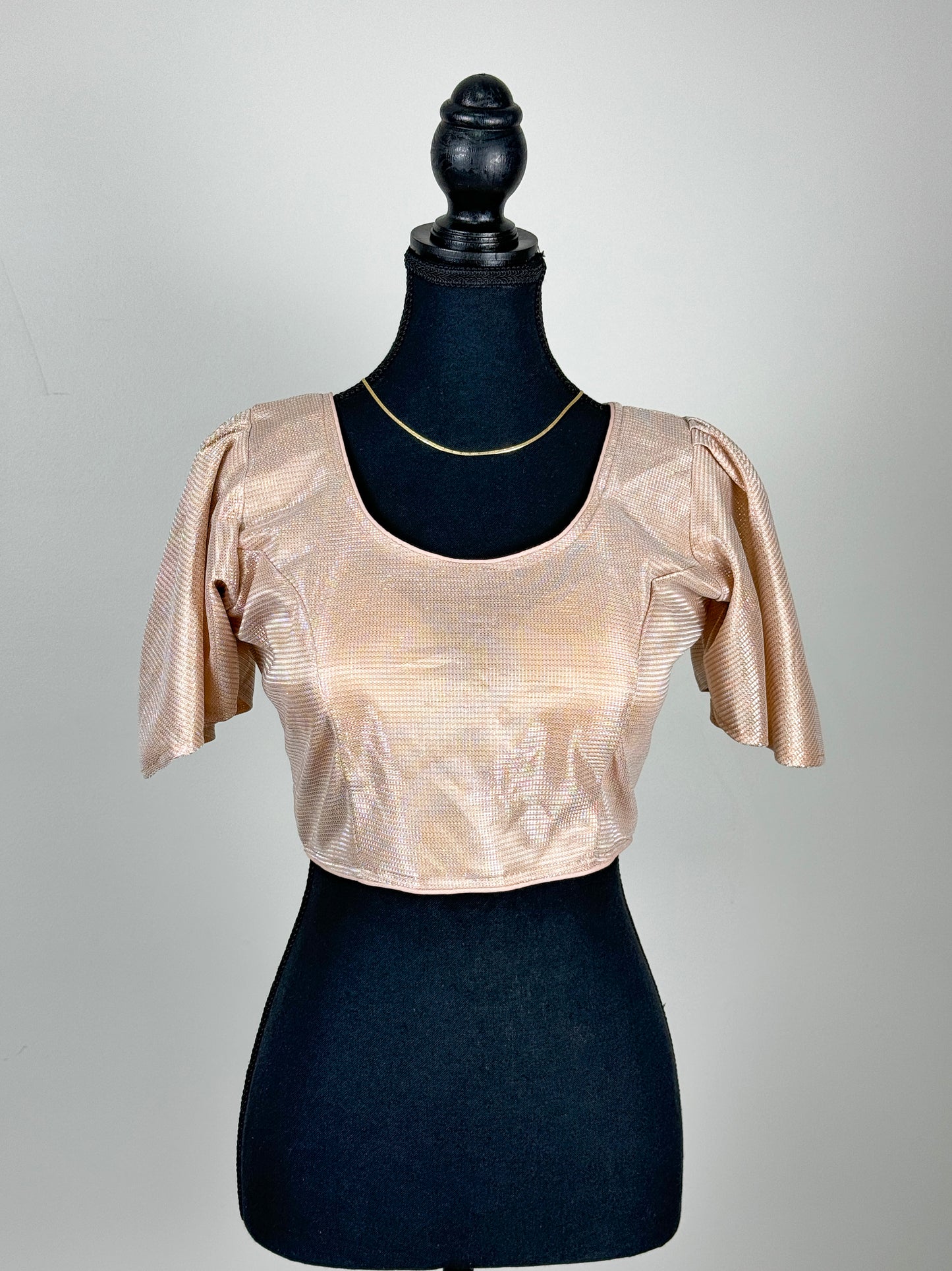 Shimmery Chiffon-Blend Blouse