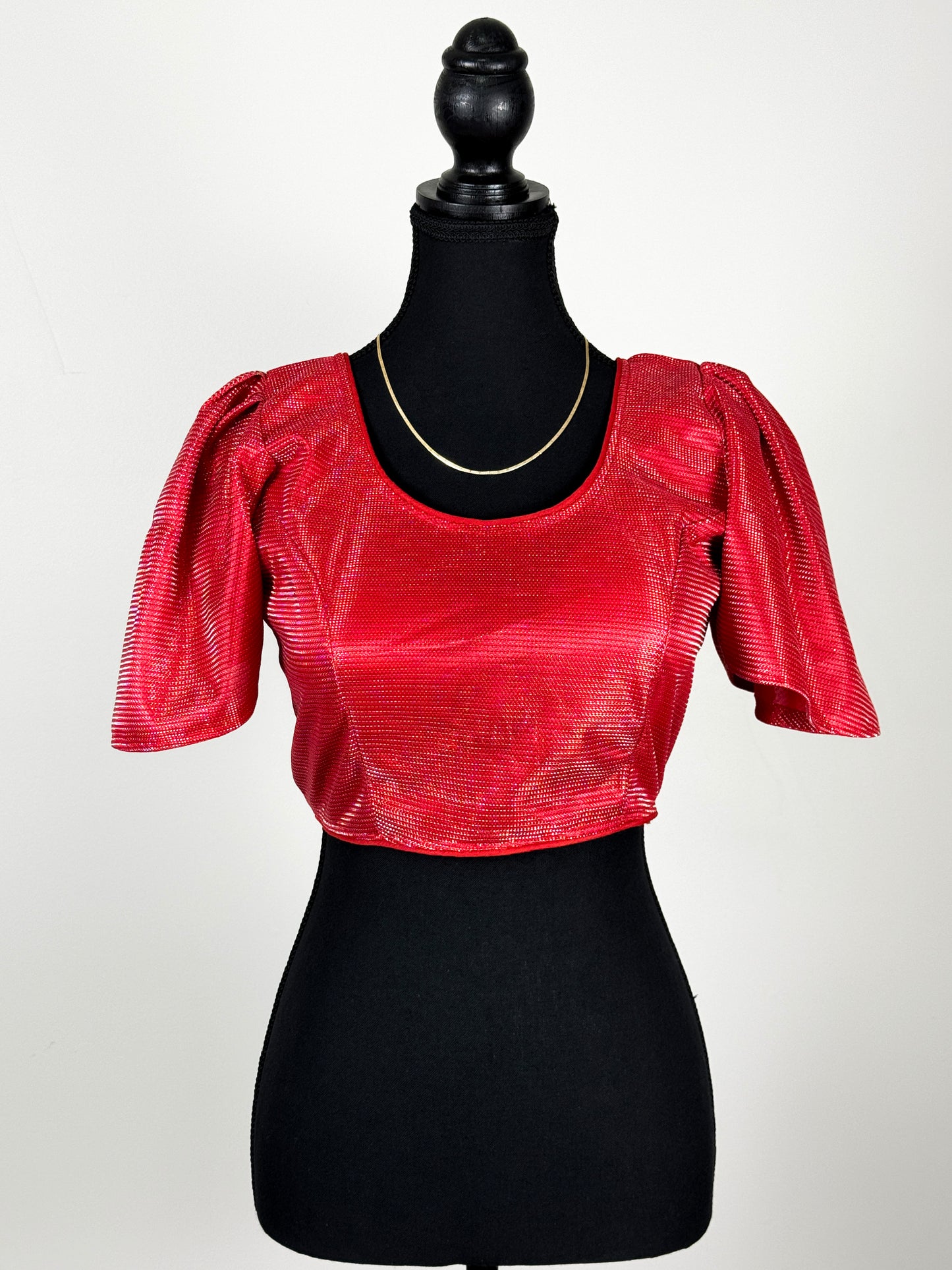 Shimmery Chiffon-Blend Blouse