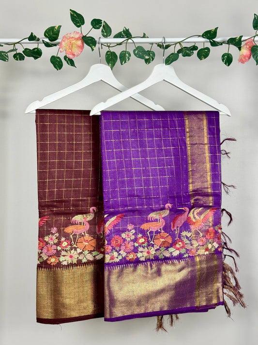 Bagalpuri Silk with Embroidery